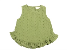 Lil Atelier sage top broderie anglaise